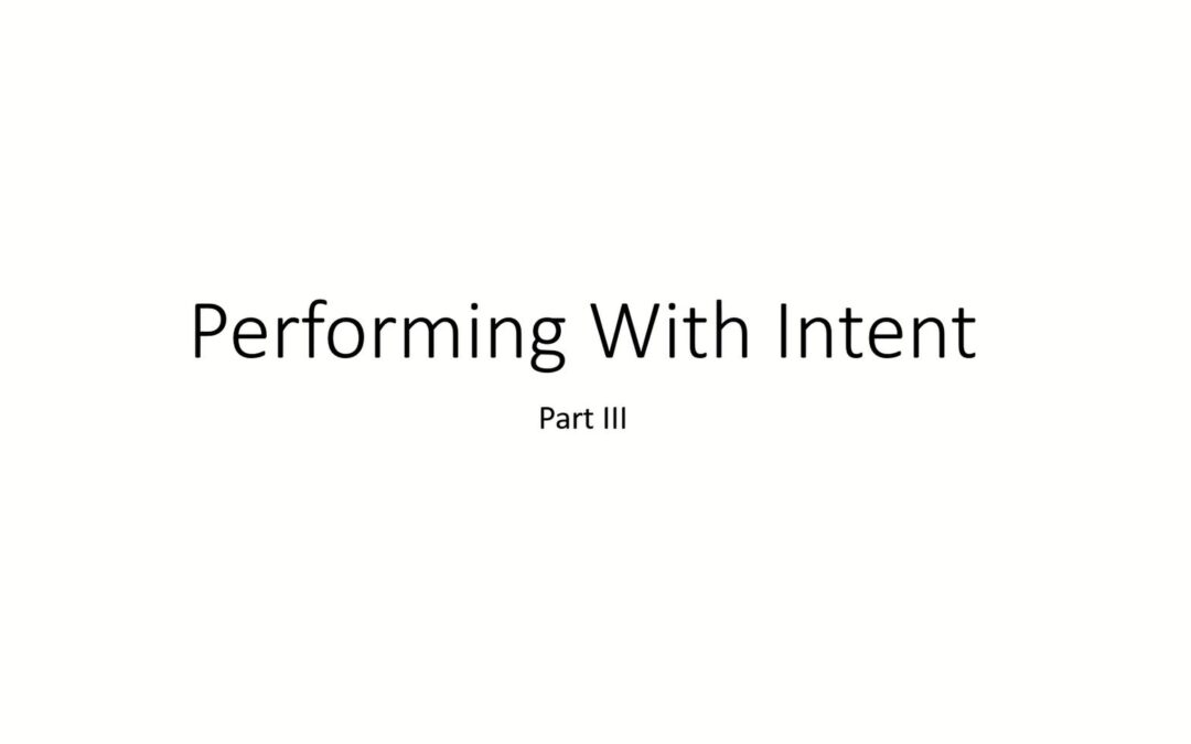 Intent Course (Part III)